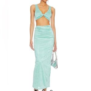 Joana Maxi Skirt Set in Teal